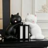 Набор книгодержателей-кошек из смолы Милое животное Настольный декор Домашний офис Подставка для полки Черно-белая пара