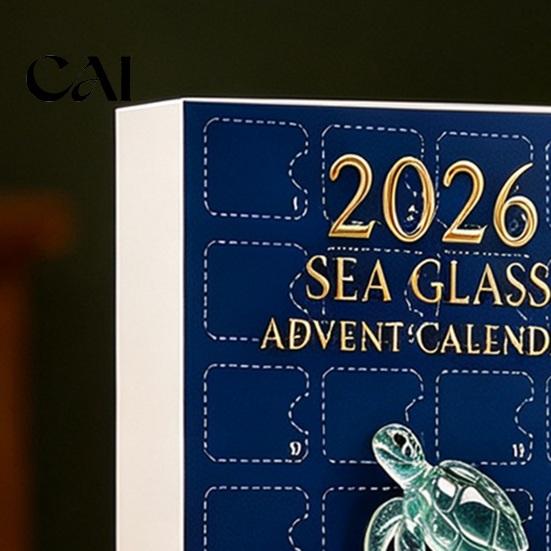 Collectible Animal Figurines 2026 Christmas Advent Calendar, 2D Acrylic Marine Animals Pendants, Interactive Family Games 24 Day Countdown Box, Window