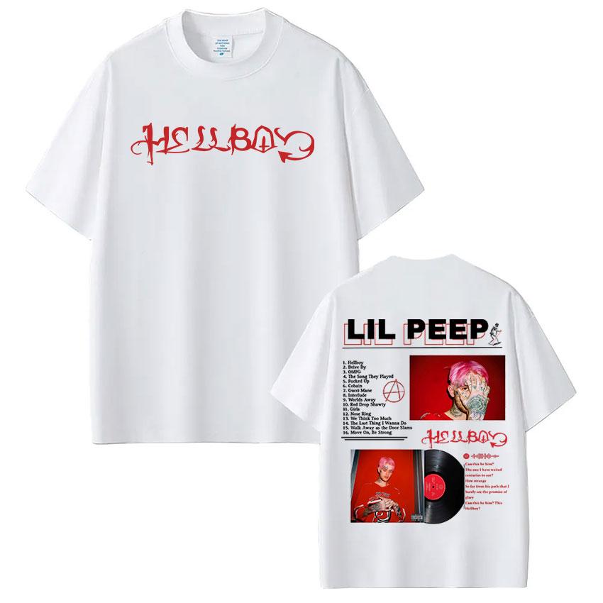 Футболка унисекс Lil Peep Crybaby Hellboy Женская одежда Модная хип-хоп футболка Оверсайз с коротким рукавом