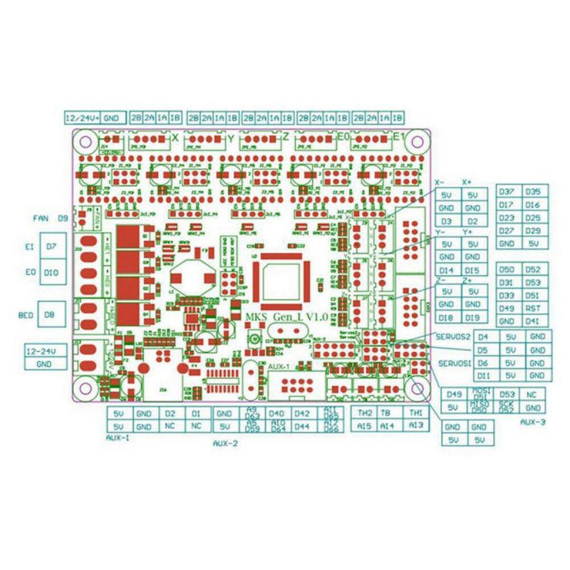 Плата управления 3D-принтером для MKS Gen L V1.0, интегрированная материнская плата Ramps, поддержка входной мощности 12/24 В