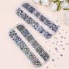 Double Box Of 12 Grid Flat-Bottomed Hot Diamond Set, White Abss4-Ss30 Multi-Size Diy Combination About 4000 Pieces