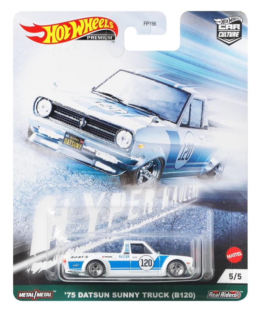 Hot Wheels Car Culture Hyper Haulers Datsun Sunny Truck GRJ87 White '75 (B120)