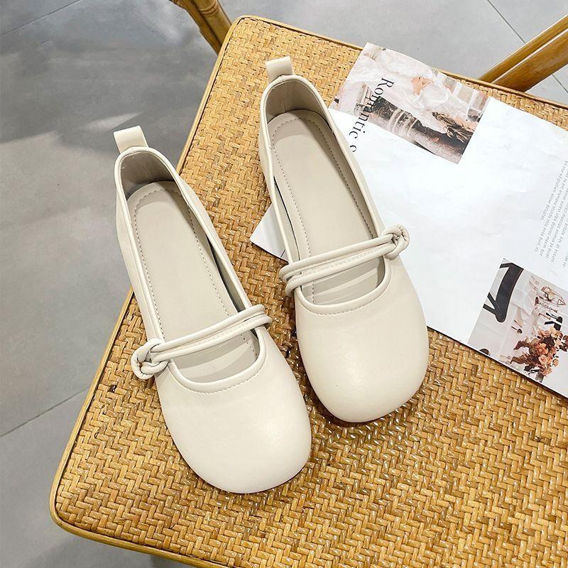 Туфли Мэри Джейн женские 2024 весна и осень новые поздний вечерний бриз нежные туфли с юбками, универсальные балетки с мелким вырезом