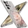 Розовый Цветочный Чехол с Пионами Для Samsung Galaxy S26 S25 S24 Ultra S23 S21 FE S22 Plus A53 A54 A34 A15 A25 A35 A55 A26 A36 A56 5G Тонкий Прозрачный Жесткий Чехол