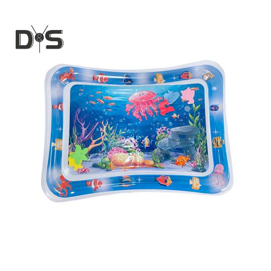 Коврик с датчиком воды для кошек, утолщенный сенсорный игровой коврик с рыбным узором, надувной охлаждающий комфортный летний коврик для воды для домашних животных