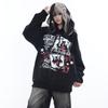Harajuku Punk Print Hooded Sweatshirt Autumn Winter New High Street Buckle Oversized Hoodies Women Hot Girl Y2K Hoodie Student