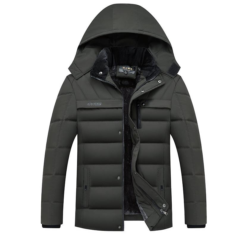 Men's Fall and Winter Hooded Warm Jacket Thickened Outdoor Warm Windproof Jacket Lining Padded Jacket