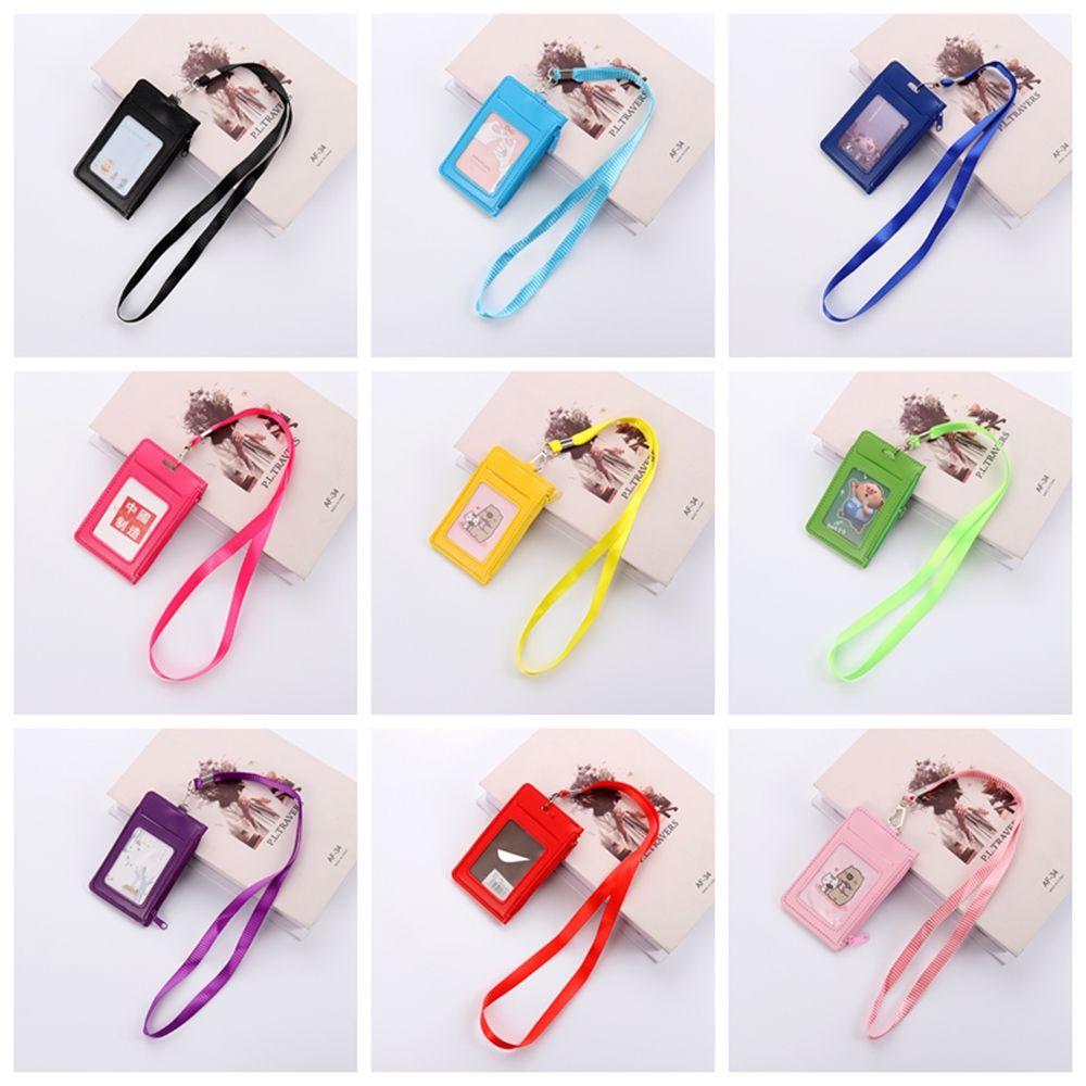 New School Office Supplies With Lanyard ID Holders Card Case Zipper Bag Wallets