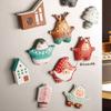 Christmas Refrigerator Stickers Creative Personality Cartoon Santa Claus Resin Memo Message Design 3D Desktop Decoration Kitchen