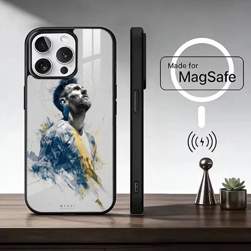 Футбольный чехол M-MESSi Cool для iPhone 17, 16, 15, 14, 13, 12, 11 Plus, Pro, магнитный, для беспроводной зарядки MagSafe