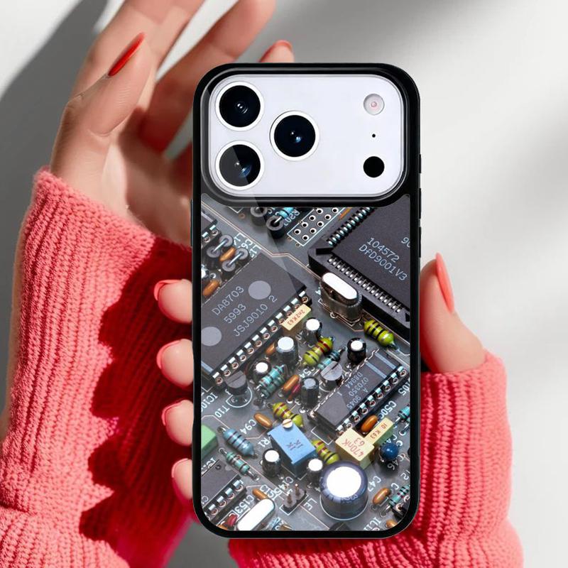 Чехол для телефона с печатной платой для iPhone 17 16 15 14 13 Pro Max Задняя крышка для 12 11 Pro Coque