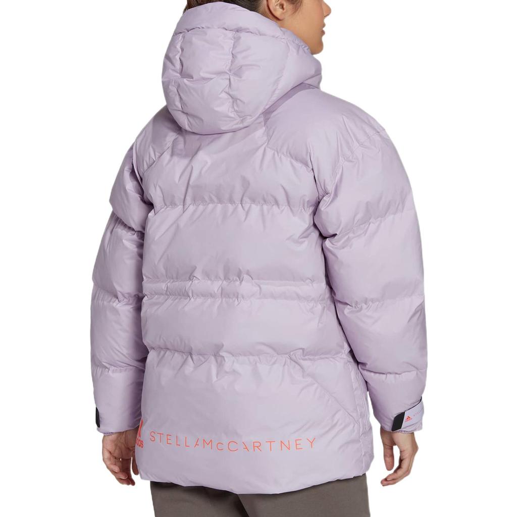 Adidas Solid Color Concealed Zip Hooded Long Sleeve Cotton Jacket Women Outerwear Purple HI6080