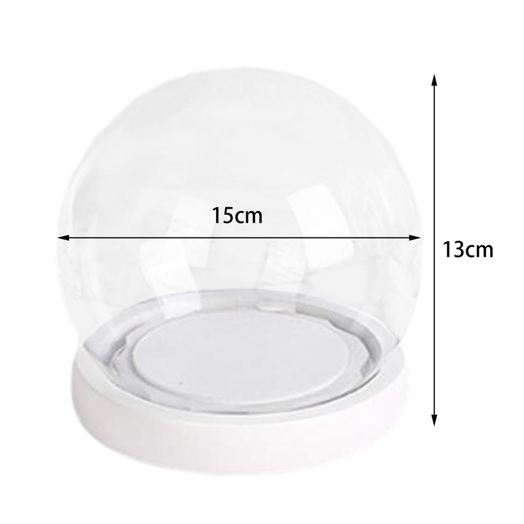 Mini Glass Dome Container Decorative Dome Clear Glass Dome with Base Glass Dome for Flower Small Plant Decor Round Jar Display C