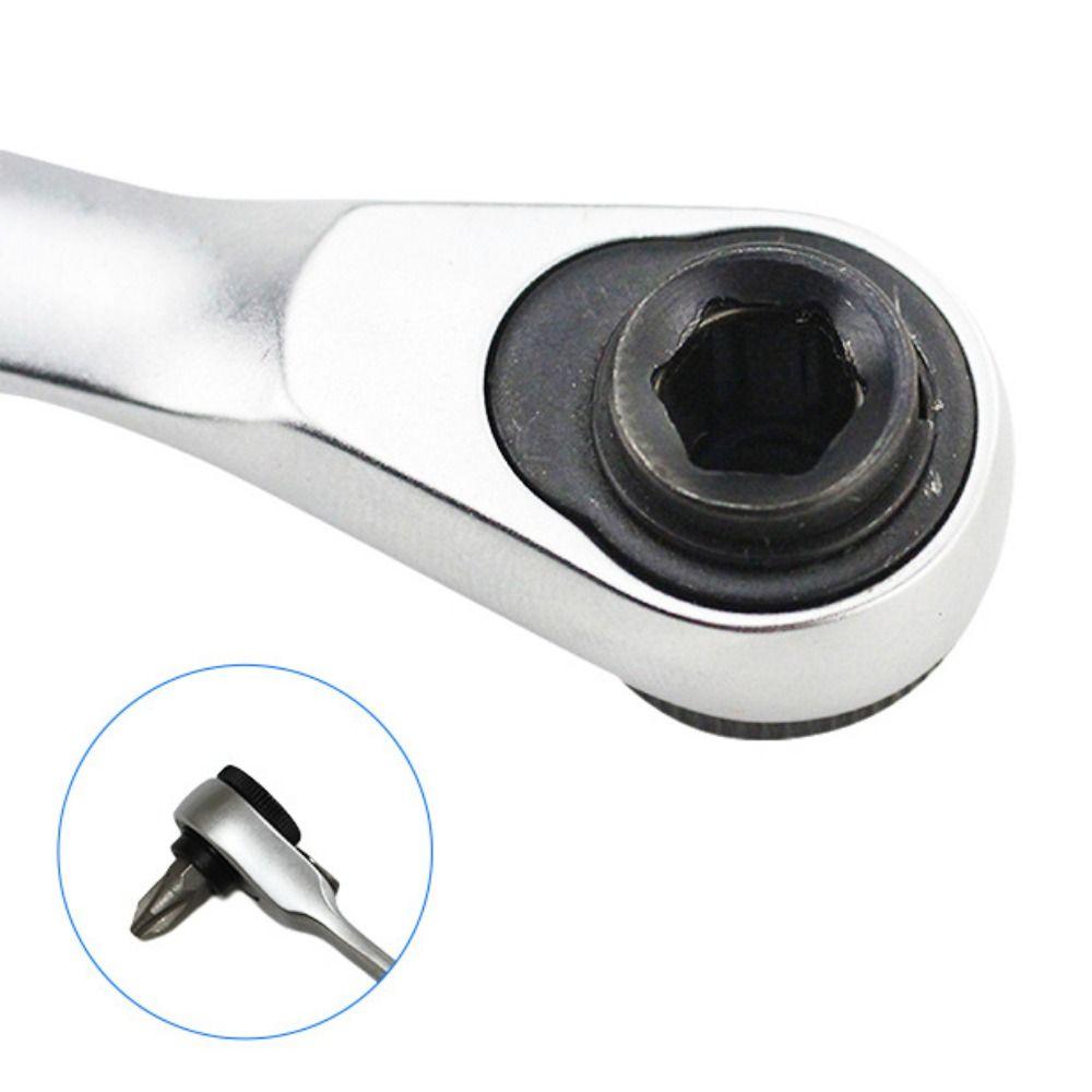 1/4 Inch Mini Ratchet Wrench Double Headed Screwdriver Bit Tool Socket Ratchet Wrench Bicycle