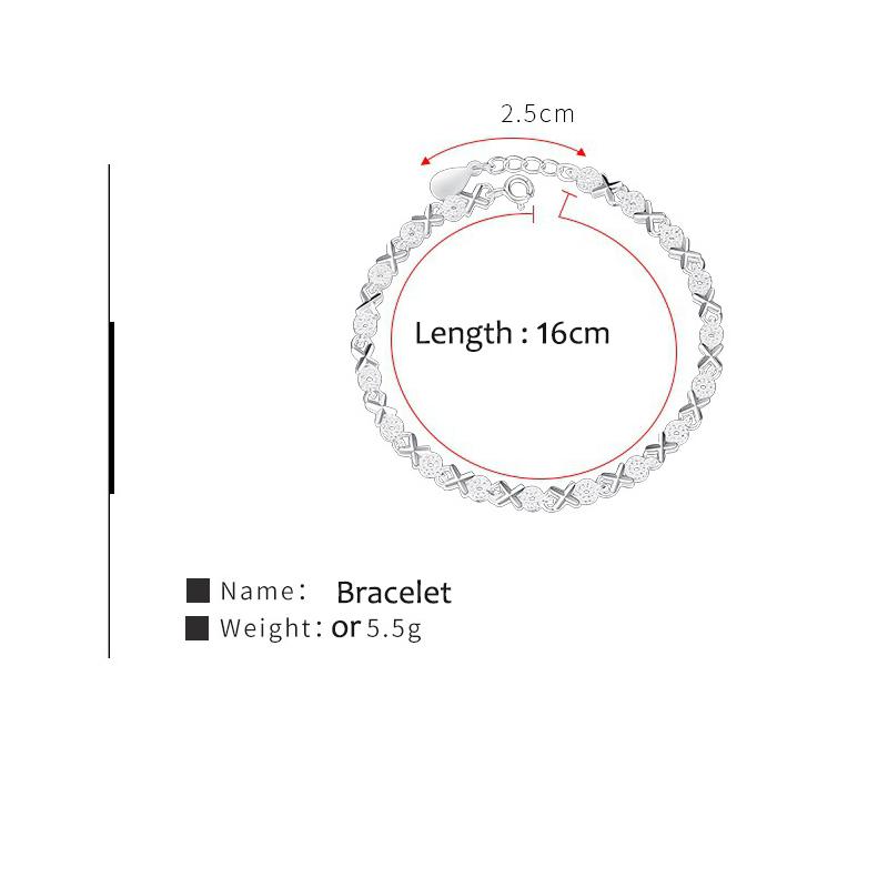 925 стерлингового серебра X браслеты циркониевые кресты браслеты с подвесками для женщин парные браслеты аксессуары серебряные 925 ювелирные изделия браслеты