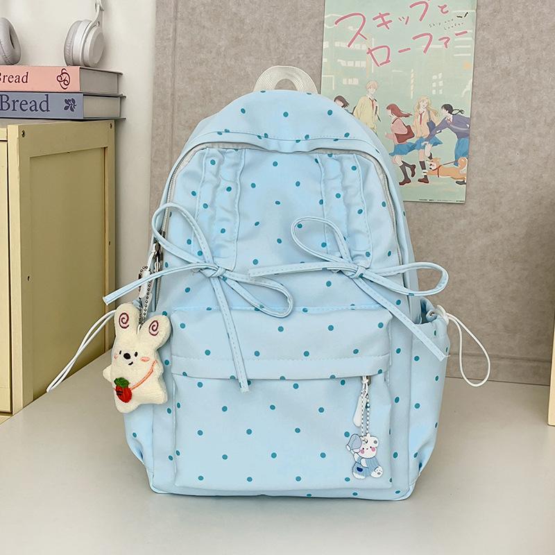School Bag Schoolbag Ins Wind Public High Value Polka Dot Korean Girl Light First Big Travel Backpack