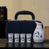 5Pcs/set Ceramics Japanese Style Sake Pot Baijiu Cup Set Home Kitchen Office Flagon Liquor Cup Drinkware Creative Barware Gifts