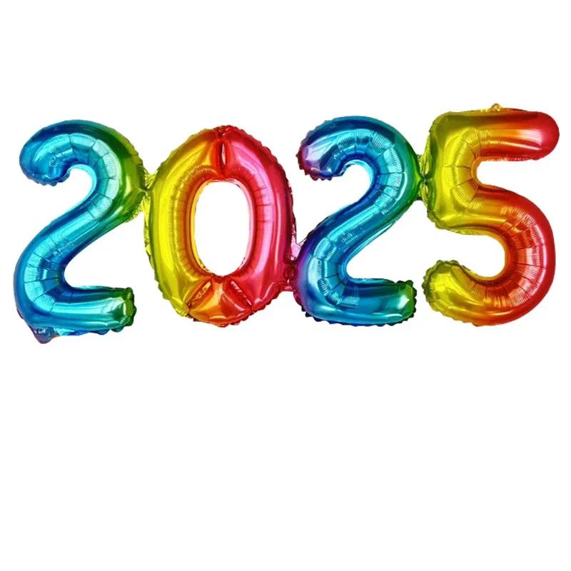 2025 Фольгированные шары с короной и цифрами С Новым годом Украшение для вечеринки Фотобудка Реквизит Товары Рождественский домашний декор Навидад 2024