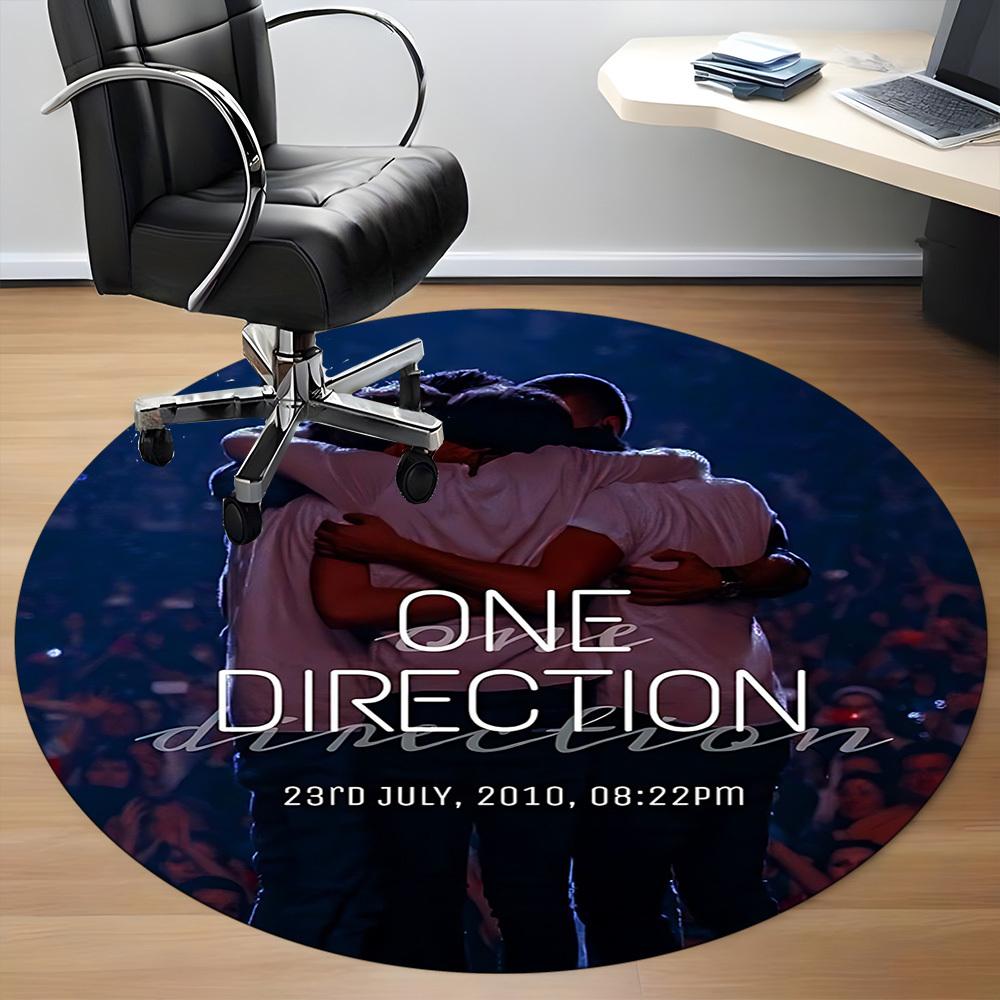 1 шт. Коврик для пола круглой формы с изображением музыкальной группы One Direction, для офиса, под офисные стулья, спальни, гостиной, домашнего декора a1016259