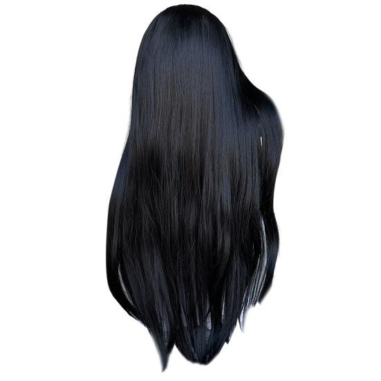 Женский длинный прямой парик с челкой, естественный вид, шелковистые, термостойкие, высокотемпературные волокна, женские синтетические волосы