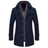 Осенне-зимняя мужская шерстяная куртка в деловом стиле, шерстяное утолщенное пальто-шарф для людей среднего и пожилого возраста
