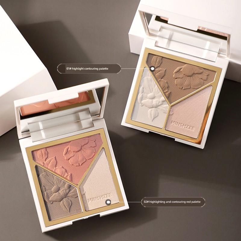 Li Jiaqi Recommends a High-Gloss Contouring Palette with Shimmering Powder for Face Brightening, Matte Nose Shadow, and Blush in a Three-In-One