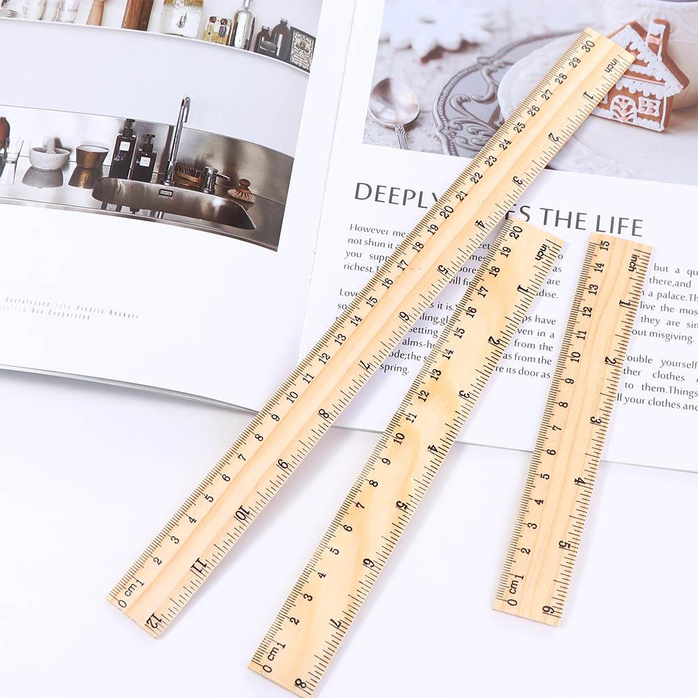 Supplies Stationery Teacher Student 15/20/30cm Straight Rulers Wooden Rulers Drawing Rulers Rulers
