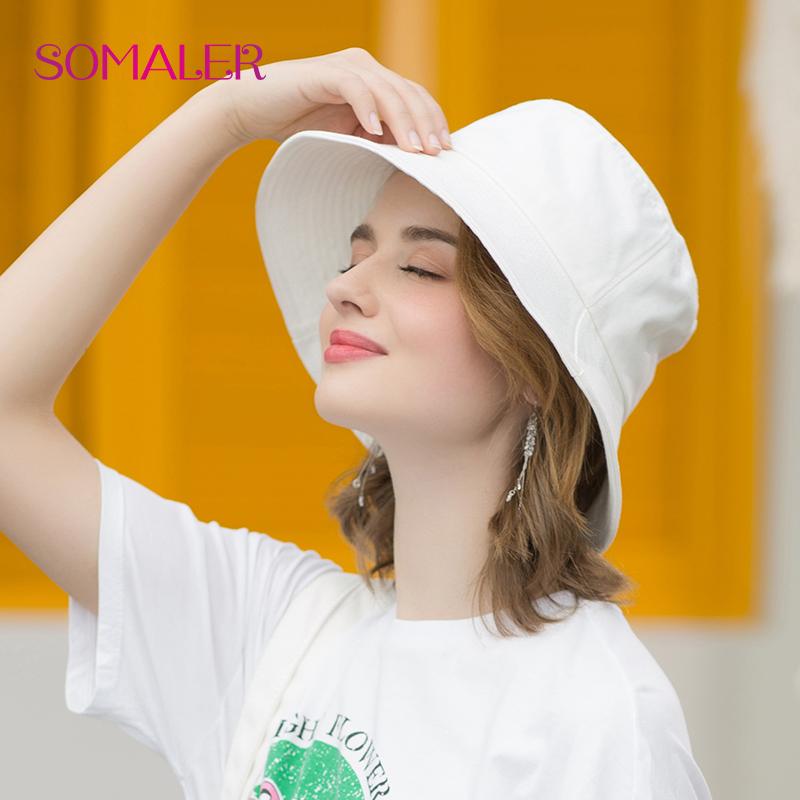 SOMALER Летние хлопковые шляпы от солнца для женщин. Пляжные шляпы от солнца с подбородочными ремнями.