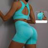 Sports Fitness Yoga Clothing Set Breathable Elastic Shorts Women's Beauty Back Bra Yoga Pants