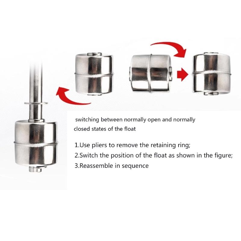 Stainless Steel Double Ball Float Switcher  Automatic Liquid Level Sensors For Water Tank Pump  Liquid Level Sensors