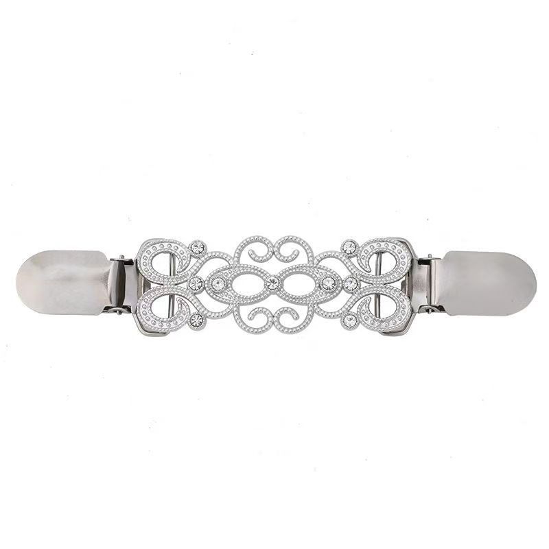 Vintage Hollow Flower Collar Clip Shawl Connection Buckle Women's Sweater Clip Lace Geometric Vintage Hollow Flower