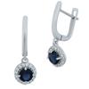 Серебряные серьги с сапфиром nano 0.765ct (1983843)