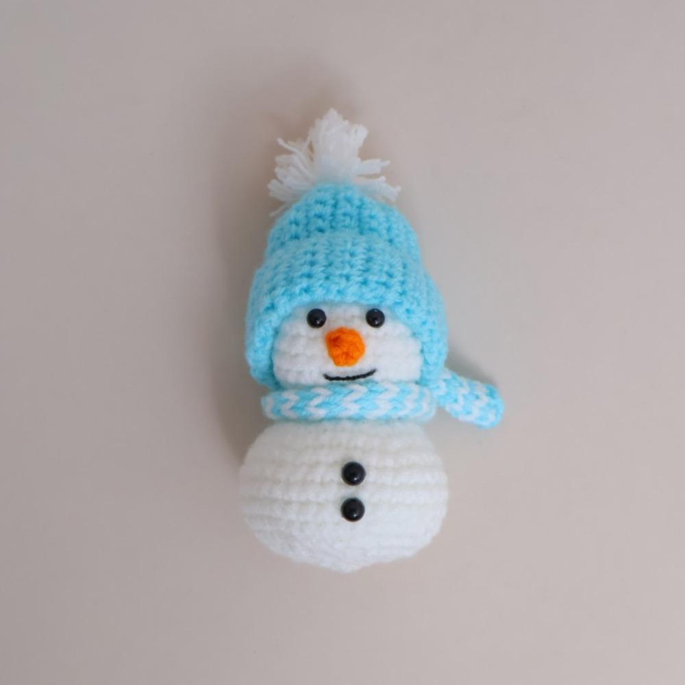 Finished Knitted Hand-Crocheted Snowman Handmade Snowman Doll Crocheted snowman Holiday Decor