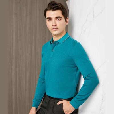 Мужская рубашка-поло YOUNG RIVER с длинным рукавом в стиле business casual