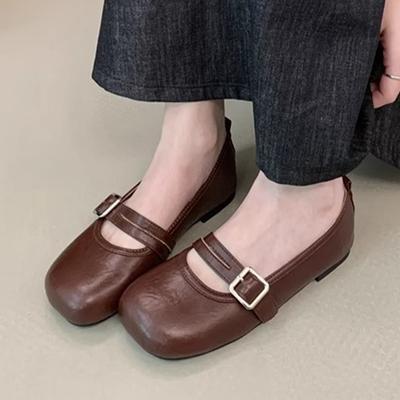 Модные лоферы, женские туфли, модные женские туфли с мелким вырезом, 2025 новый тренд, сандалии для ходьбы с пряжкой, кожаные, для вечеринки, платья, на мягкой подошве, zapatillas