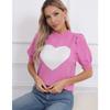 Женский свитер с круглым вырезом и короткими рукавами, контрастного цвета, осень-зима Love