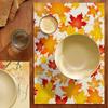 1pcThanksgiving Placemat Autumn Harvest Maple Leaf Linen Table Mat Southern Restaurant Kitchen Dining Table Decoration Tableware
