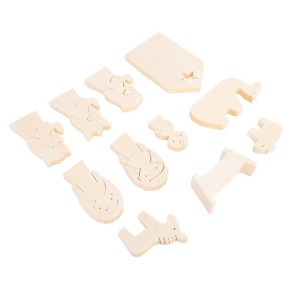 Piece Set 11 Nativity Simple Unique Solid Wood Nativity Scene Figurine For Tabletop Holidays Decor