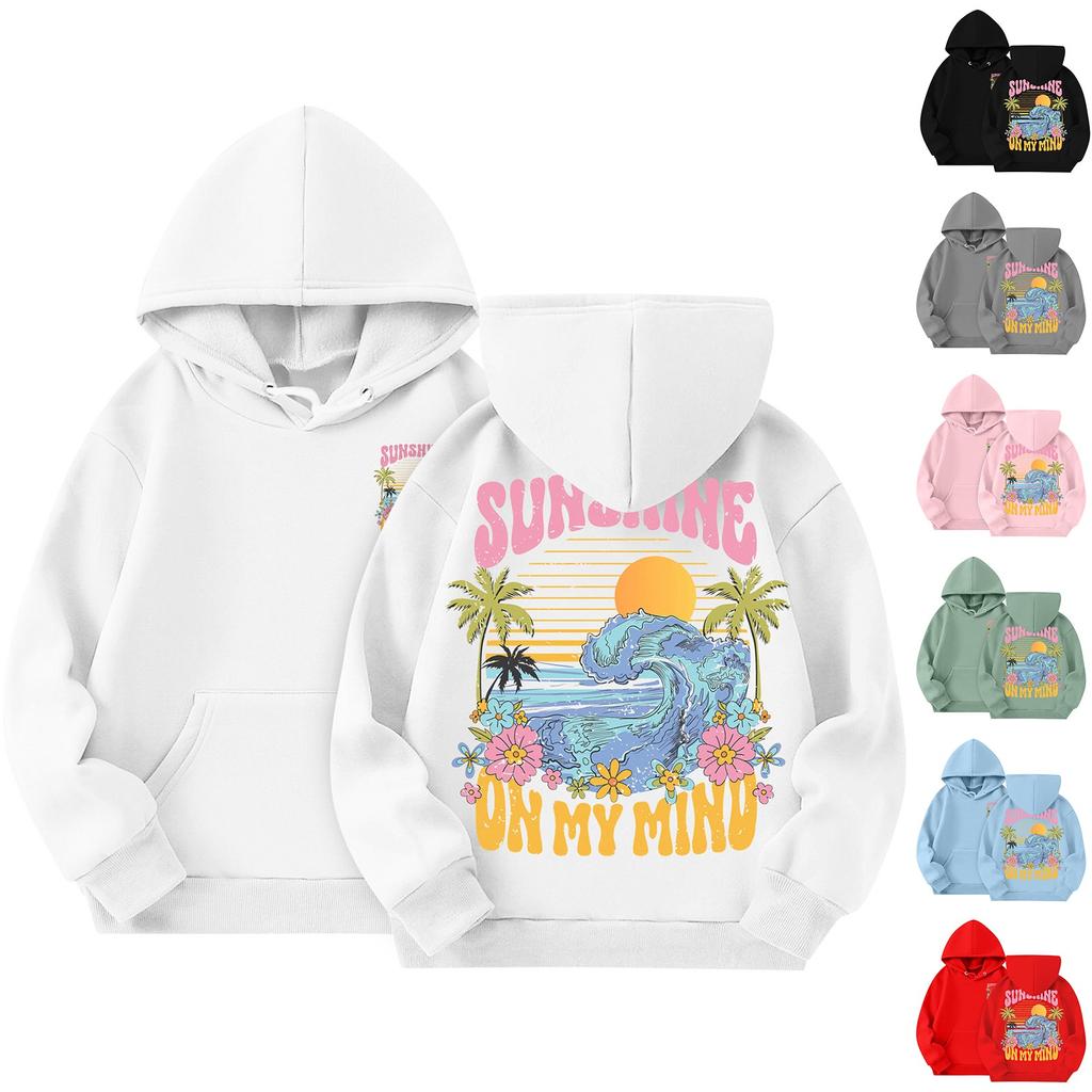 Children's Hoodies Loose Printed Hooded Sports Shirt Fashionable Sports Shirt