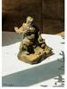 Chinese-Style Martial God Guan Yu Figure: Handmade Natural Rust Desktop Ornament for Living Room or Study