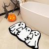 Halloween Alien Faux Cashmere Absorbent Bathroom Floor Mat