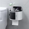 1PC Bathroom Toilet Paper Holder Paper Tissue Box Plastic Toilet Dispenser Free Punching Wall Mounted Roll Paper Storage Box