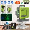 360° Cross Line Laser Level 8/12/16 Lines 4D/3D Laser Level Green Beam Lines Multifunction & Remote Control With Li-ion Battery