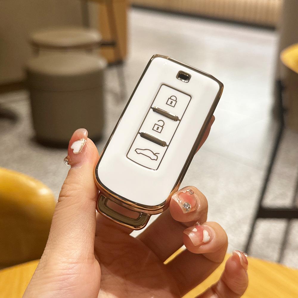 Чехол для дистанционного ключа из ТПУ для Mitsubishi Outlander ASX Pajero LANCER Sport Eclipse, 3 кнопки, умный брелок без ключа