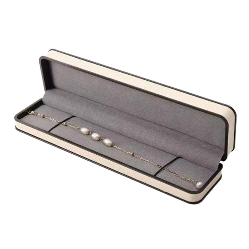 Black Edge PU Jewelry Box Round Corner Jewelry Display Box Modern Ring Gift Box  Wedding