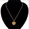 Heart Pendant Necklace for Women Golden Copper Metal Neck Chain Female Necklaces Jewelry for Girl