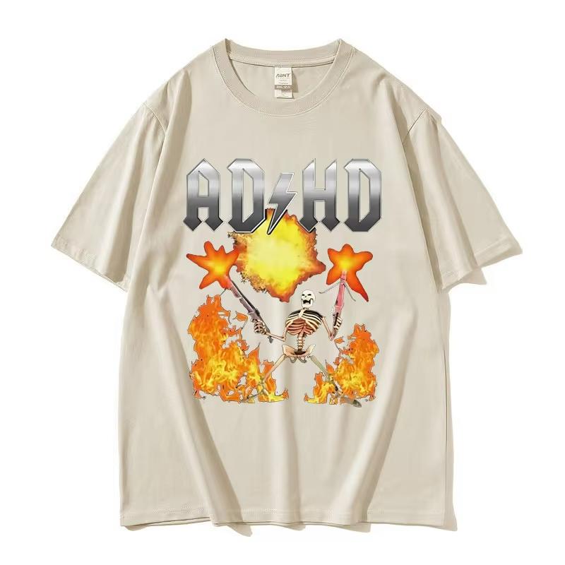 ADHD Awareness T Shirt Audhd Funny Overstimulated Meme Short Sleeve TShirts Men Women Fashion Hot Sale Cotton T-shirt Streetwear
