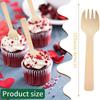 200 Party Mini Cake Ice Cream Dessert 4-inch Disposable Birch 100 Pcs Small Tip Spoon, 4.1 Inch 100 Pcs Spork Tableware