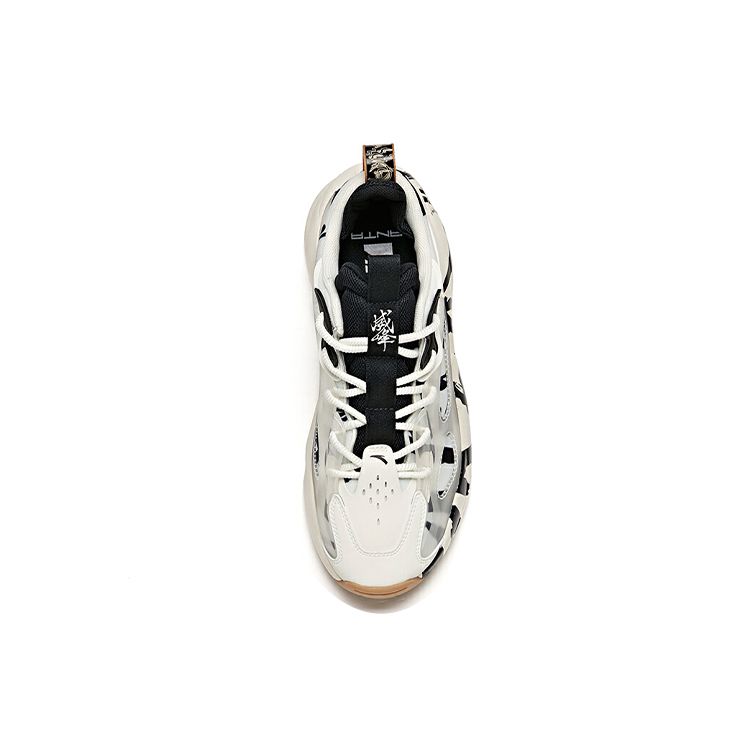 Anta Мужские ретро-кроссовки Xingfeng Chunky Dad Shoes Бело-черные с граффити 112048081-4