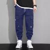 Men's Overalls Drawstring  Multi Pocket Casual Pants Hiking Pants Cotton Twill Pants